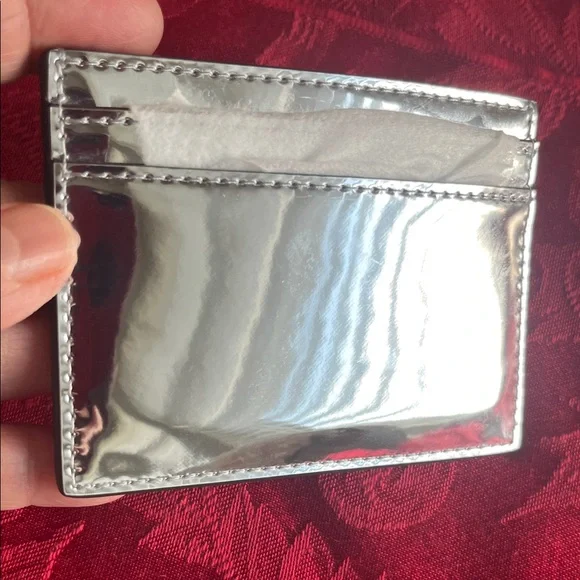 KATE SPADE Bridget Mirror Metallic Slim Card Holder in a Silver Color 4”x3” NWT - Picture 10 of 12